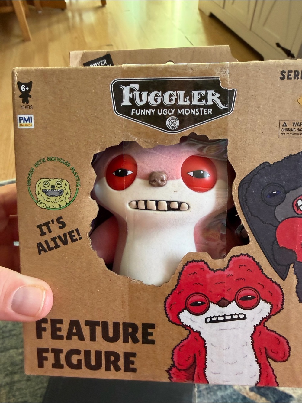Funny Ugly Monster Plush Figure - White & Red